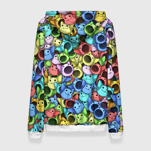 Женская толстовка Цветные Поп Котики / 3D-Белый – фото 2