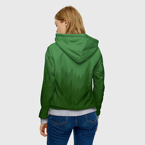 Женская толстовка Зеленый Лес / 3D-Меланж – фото 4
