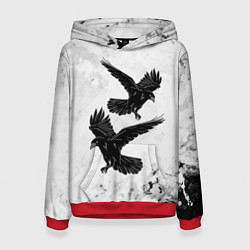 Толстовка-худи женская Gothic crows, цвет: 3D-красный