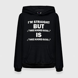 Толстовка-худи женская IM STRAIGHT, цвет: 3D-черный