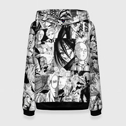 Толстовка-худи женская One-Punch Man Ванпачмен, цвет: 3D-черный