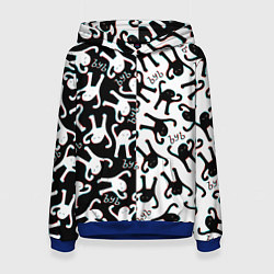 Толстовка-худи женская МЕМ КОТ ЪУЪ СЪУКА, цвет: 3D-синий