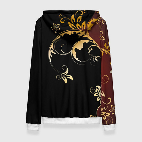 Женская толстовка Узор - Хохлома / 3D-Белый – фото 2