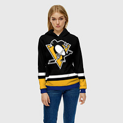 Толстовка-худи женская Питтсбург Пингвинз Форма1, цвет: 3D-синий — фото 2