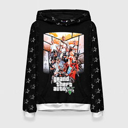 Толстовка-худи женская Grand Theft Auto five, цвет: 3D-белый