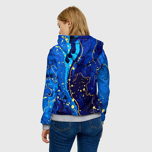 Женская толстовка СИНИЙ ГРАНИТ / 3D-Меланж – фото 4