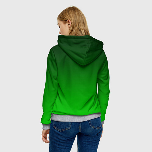 Женская толстовка Девушка лепрекон в зеленом / 3D-Меланж – фото 4