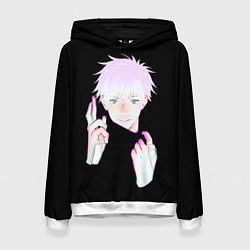 Толстовка-худи женская ГОДЖО САТОРУ GOJO SATORU, цвет: 3D-белый