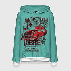 Толстовка-худи женская CUBA CAR, цвет: 3D-белый