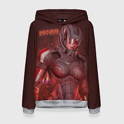 Толстовка-худи женская Mass Effect, цвет: 3D-меланж