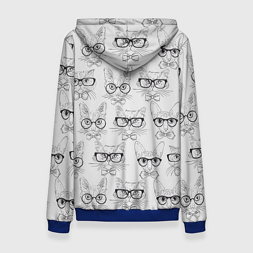 Женская толстовка Кошки в очках / 3D-Синий – фото 2