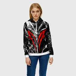 Толстовка-худи женская BERSERK, цвет: 3D-белый — фото 2