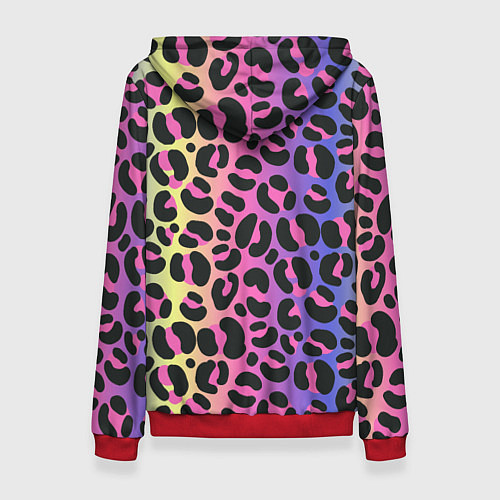 Женская толстовка Neon Leopard Pattern / 3D-Красный – фото 2