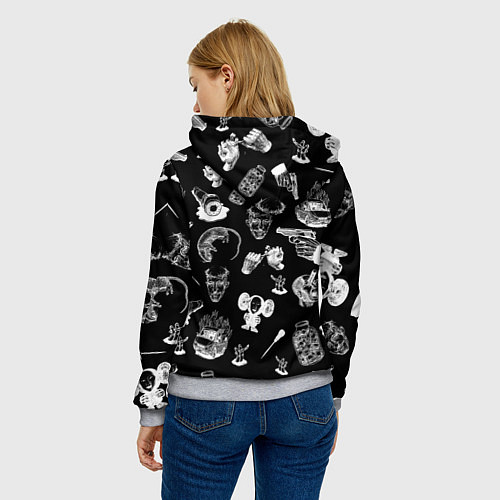 Женская толстовка КРОВОСТОК ТАТУИРОВКИ / 3D-Меланж – фото 4