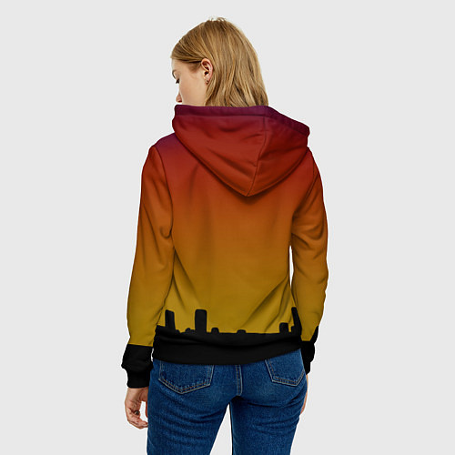 Женская толстовка СИРЕНОГОЛОВЫЙ МОНСТР / 3D-Черный – фото 4