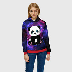 Толстовка-худи женская Space Panda, цвет: 3D-красный — фото 2