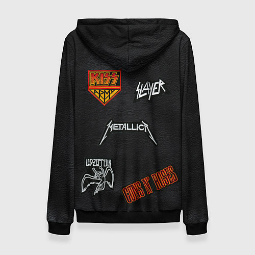 Женская толстовка РОКЕРСКИЕ НАШИВКИ / 3D-Черный – фото 2