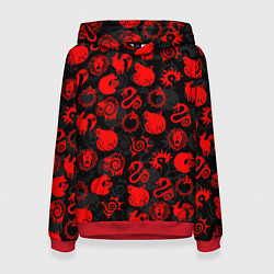 Толстовка-худи женская СИМВОЛЫ ГРЕХОВ 7 DEADLY SINS, цвет: 3D-красный