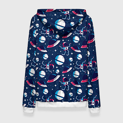 Женская толстовка Космонавты, планеты и нло / 3D-Белый – фото 2