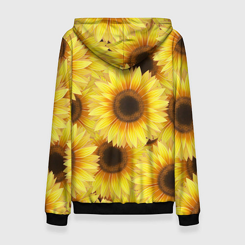 Женская толстовка Подсолнухи в поле / 3D-Черный – фото 2