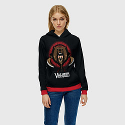 Толстовка-худи женская Valheim Viking Bear, цвет: 3D-красный — фото 2