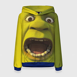 Толстовка-худи женская Shrek is Yelling, цвет: 3D-синий