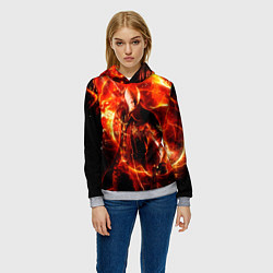 Толстовка-худи женская Данте в огне, цвет: 3D-меланж — фото 2