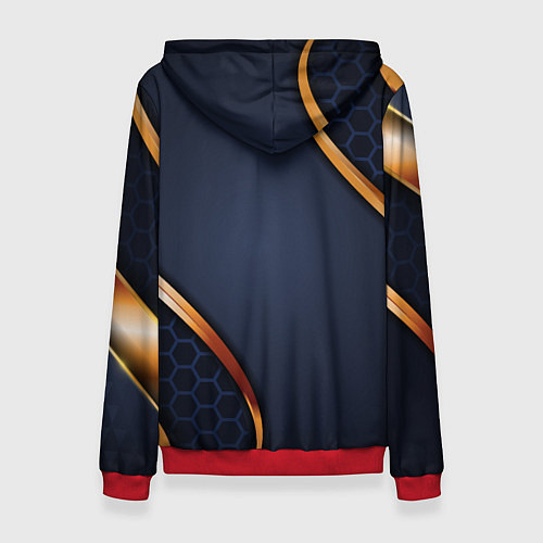 Женская толстовка 3D БРОНЯ ВСТАВКИ ЗОЛОТА / 3D-Красный – фото 2