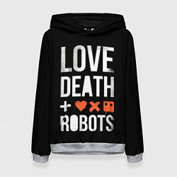 Толстовка-худи женская Love Death Robots, цвет: 3D-меланж