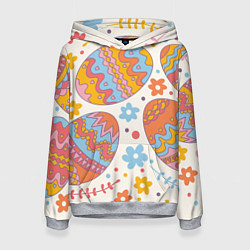 Толстовка-худи женская Пасха, цвет: 3D-меланж