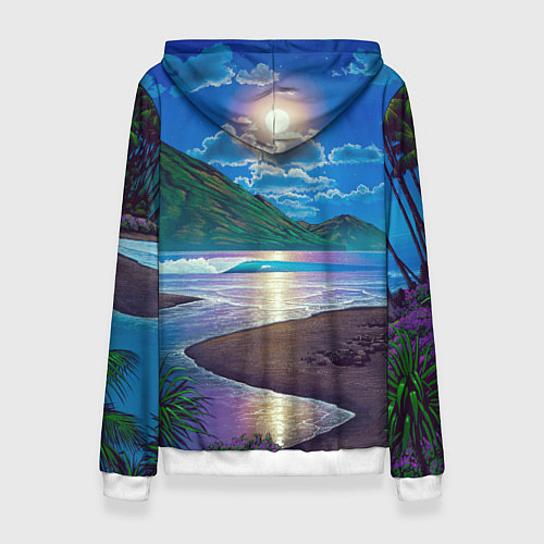 Женская толстовка Гавайский пейзаж / 3D-Белый – фото 2
