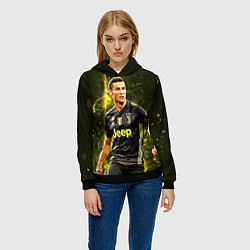 Толстовка-худи женская Cristiano Ronaldo Juventus, цвет: 3D-черный — фото 2