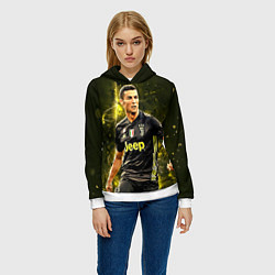 Толстовка-худи женская Cristiano Ronaldo Juventus, цвет: 3D-белый — фото 2