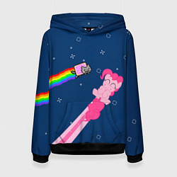 Толстовка-худи женская Nyan cat x Pony, цвет: 3D-черный