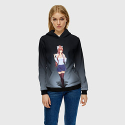 Толстовка-худи женская Doki Doki Literature Club Monika Z, цвет: 3D-черный — фото 2