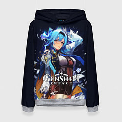 Толстовка-худи женская Eula Genshin Impact, цвет: 3D-меланж