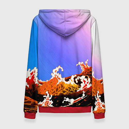 Женская толстовка Осьминог в Лаве Градиент / 3D-Красный – фото 2