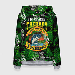 Толстовка-худи женская Трофейная рыбалка на карпа, цвет: 3D-меланж