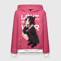 Толстовка-худи женская Love is war, цвет: 3D-белый
