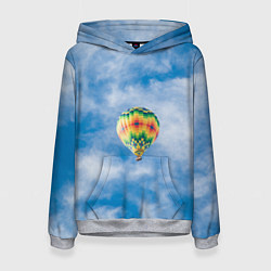 Толстовка-худи женская Воздушный шар в небе, цвет: 3D-меланж