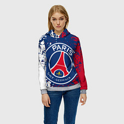 Толстовка-худи женская ФК ПСЖ FC PSG PARIS SG, цвет: 3D-меланж — фото 2