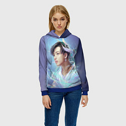 Толстовка-худи женская Jeon BTS, цвет: 3D-синий — фото 2