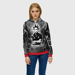 Толстовка-худи женская КОРОЛЬ И ШУТ - ГОРШОК, цвет: 3D-красный — фото 2