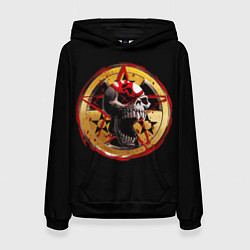 Толстовка-худи женская Five Finger Death Punch FFDP, цвет: 3D-черный