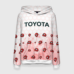 Толстовка-худи женская Тойота - Racing Паттерн, цвет: 3D-белый