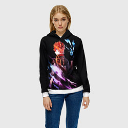 Толстовка-худи женская ТАРТАЛЬЯ - GENSHIN IMPACT NEON, цвет: 3D-белый — фото 2