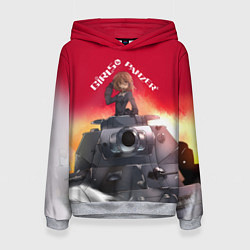 Толстовка-худи женская Girls und Panzer Девушки и танки z, цвет: 3D-меланж
