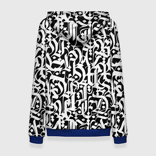 Женская толстовка КАЛЛИГРАФИЯ CALLIGRAPHY / 3D-Синий – фото 2