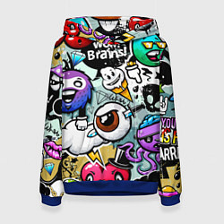 Толстовка-худи женская Граффити, цвет: 3D-синий