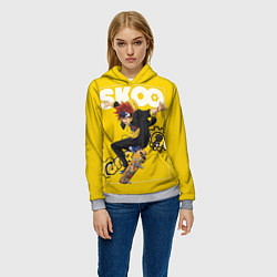 Толстовка-худи женская SK8 the Infinity, Реки Кян, цвет: 3D-меланж — фото 2